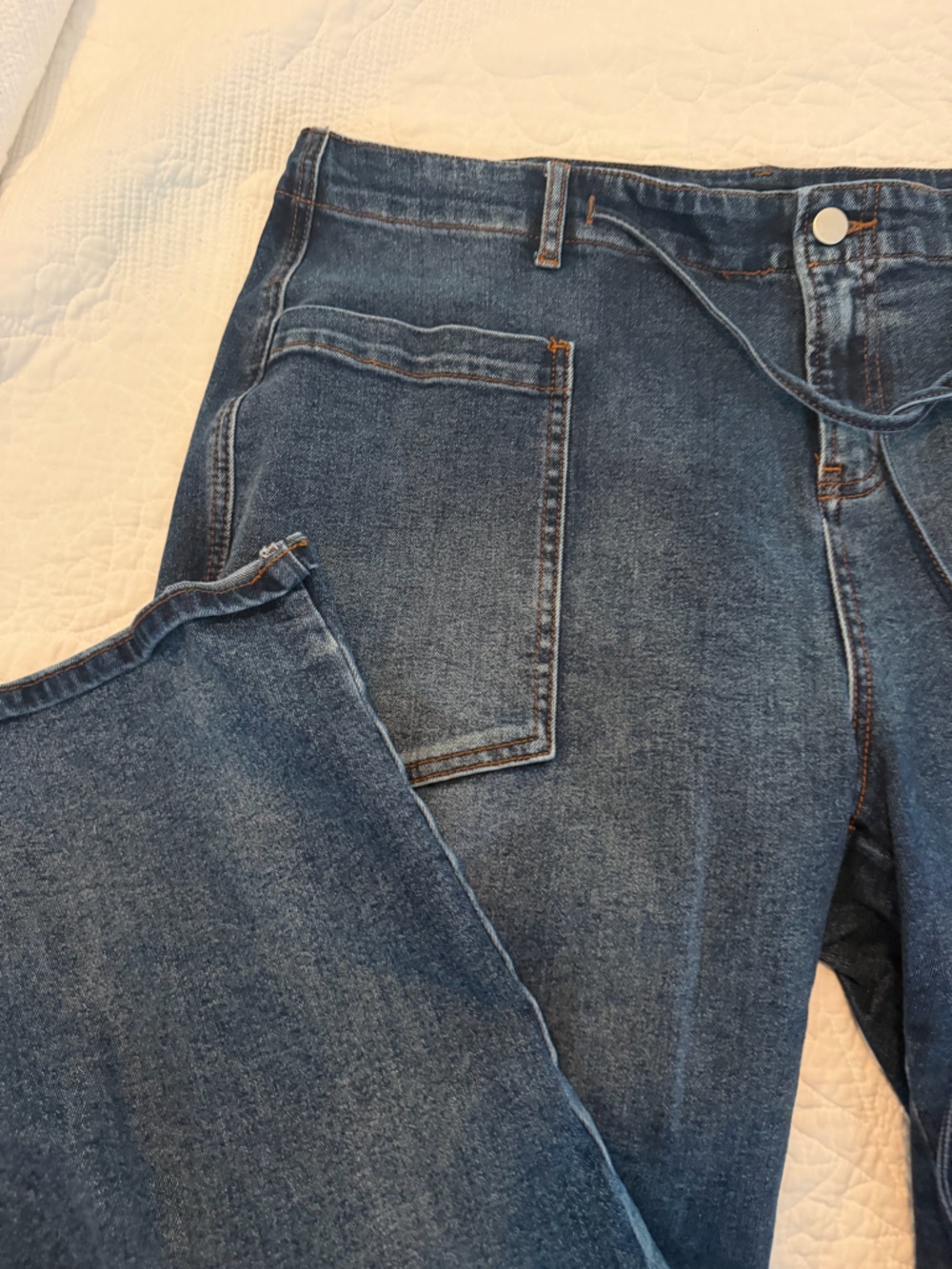 Flamingals Dark Blue Cropped Jean with Tie Waist - Picture 2 of 5